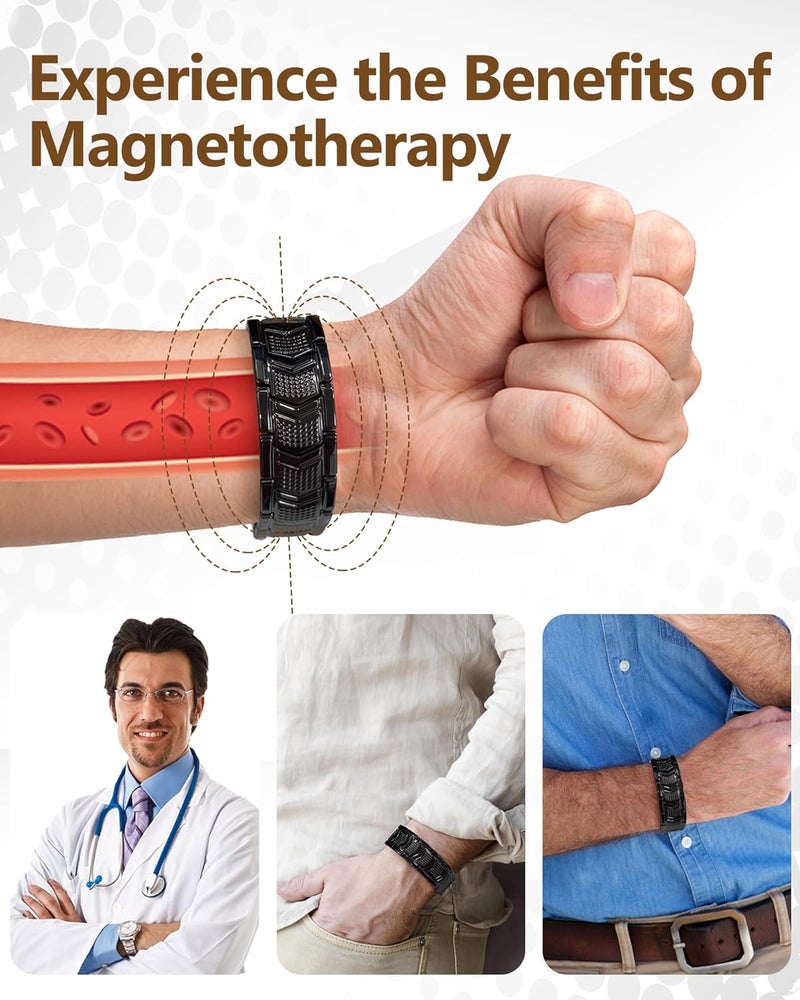 Feraco Copper Bracelet for Men 3X Strength,Magnetic Therapy Bracelet Copper Jewelry with Powerful 3800 Gauss Magnets - Image 4